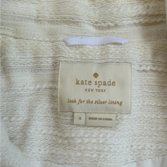 Kate Spade New York Tweed Jacket Sz 4 Blossom Trim Preppy Academia Cottagecore - Picture 15 of 16